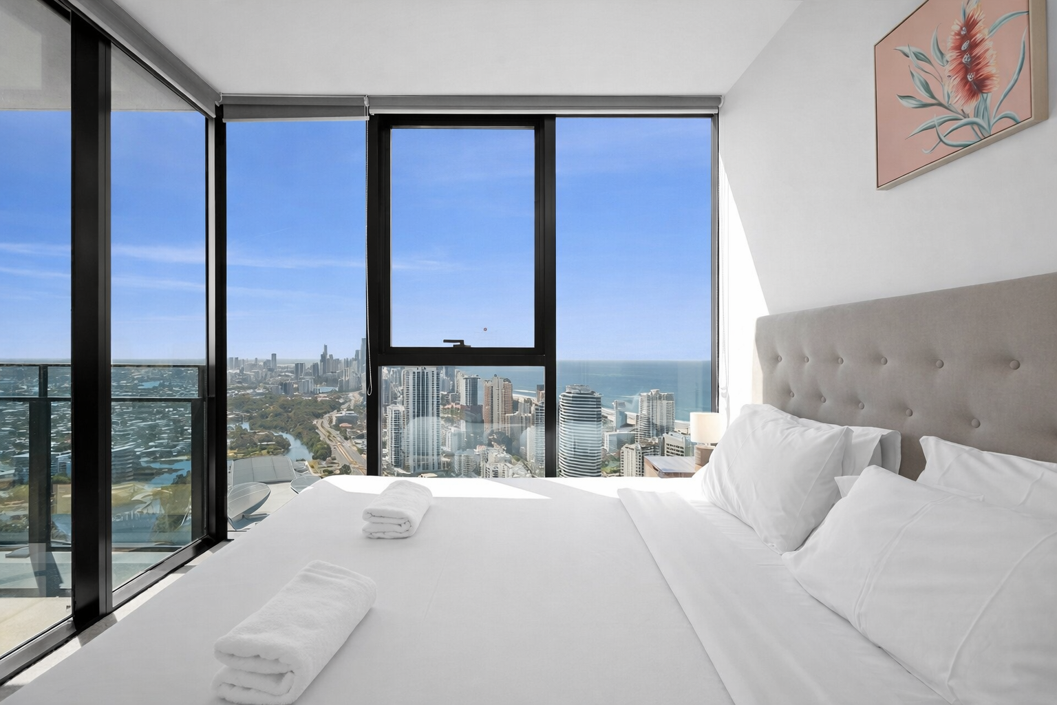 Broadbeach skyline at sunset